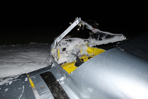 rozbita awionetka Wągrowiec - Policja/Wągrowiec