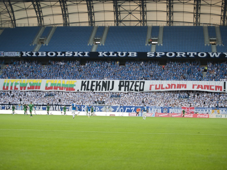 Lech - Żalgiris Wilno, transparanet - Przemek Modliński