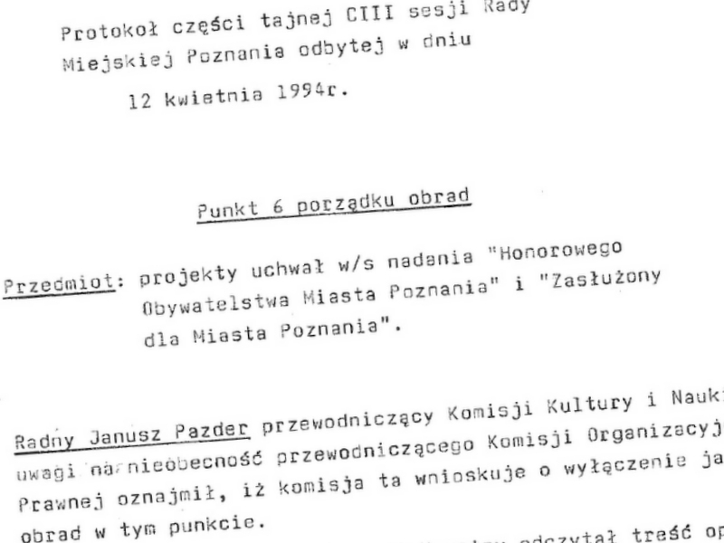 tajna sesja rady - Urząd Miasta Poznania