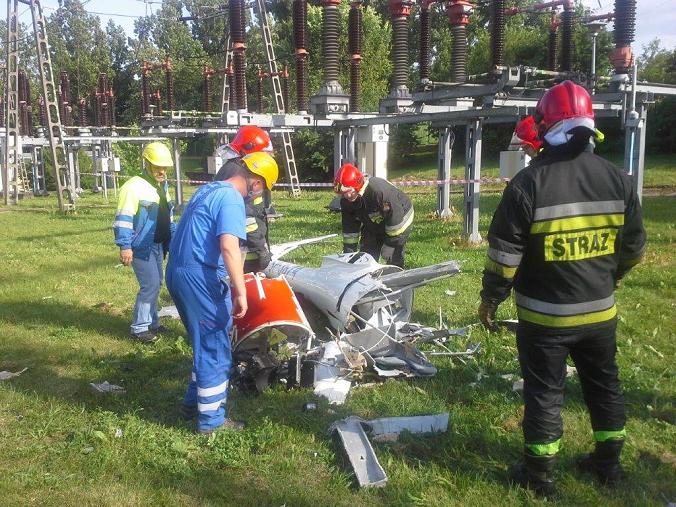 zderzenie szybowców - Straż pożarna w Pile
