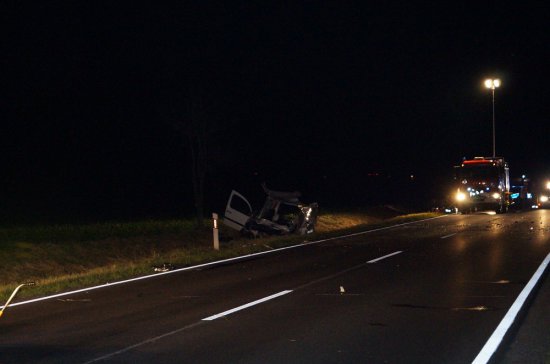 nocny wypadek pod Lesznem - Policja/Leszno