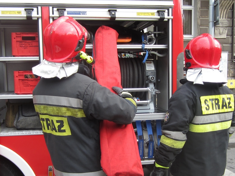 akcja strażaków, ewakuacja ludzi, ćwiczenia - Radio Poznań