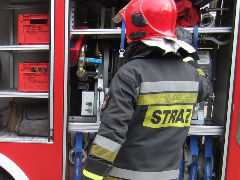 akcja strażaków, ewakuacja ludzi, ćwiczenia - Archiwum