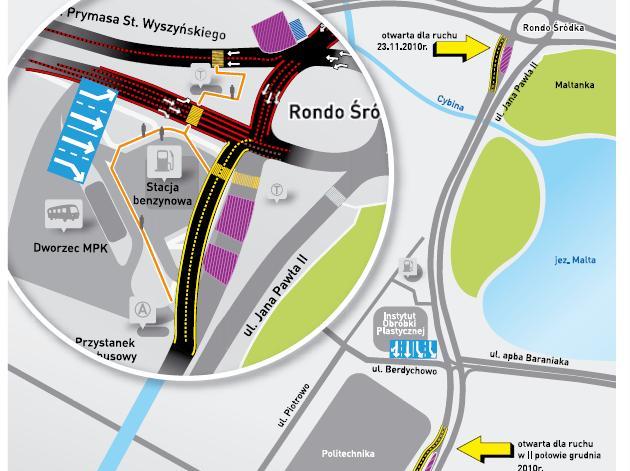 Mapka - zmiany na Śródce - Aquanet