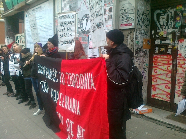 anarchisci z gornikami pikieta - Jacek Kosiak