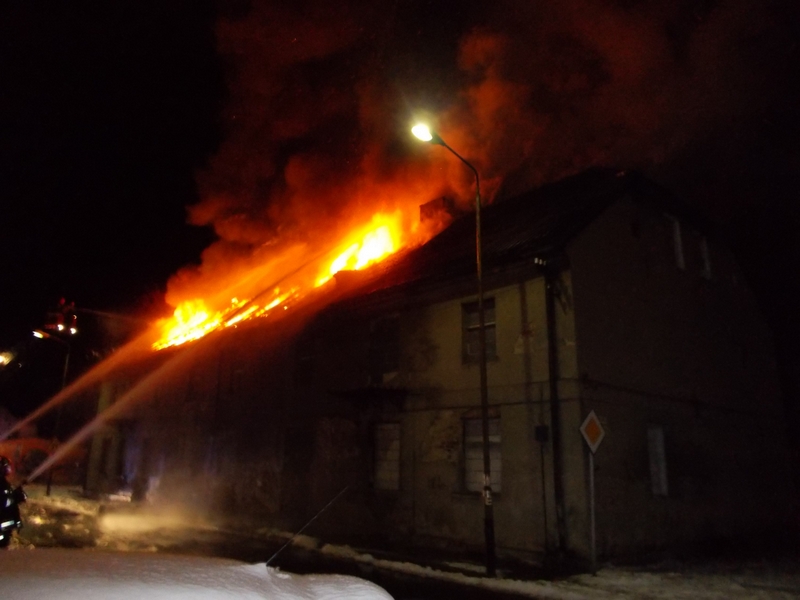 pożar w Koninie dom - Straż Pożarna/Konin