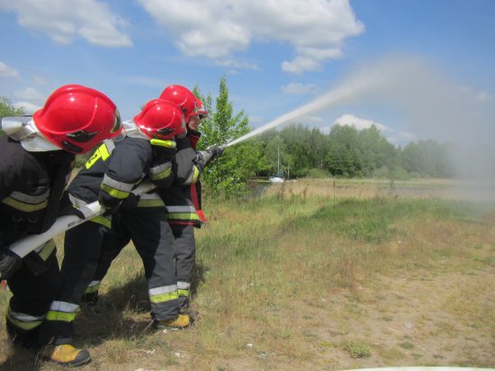 pozar traw cwiczenia - Straż pożarna Poznań