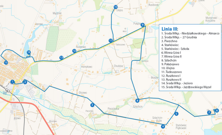 mapa komunikacji środa - UM Środa Wielkopolska