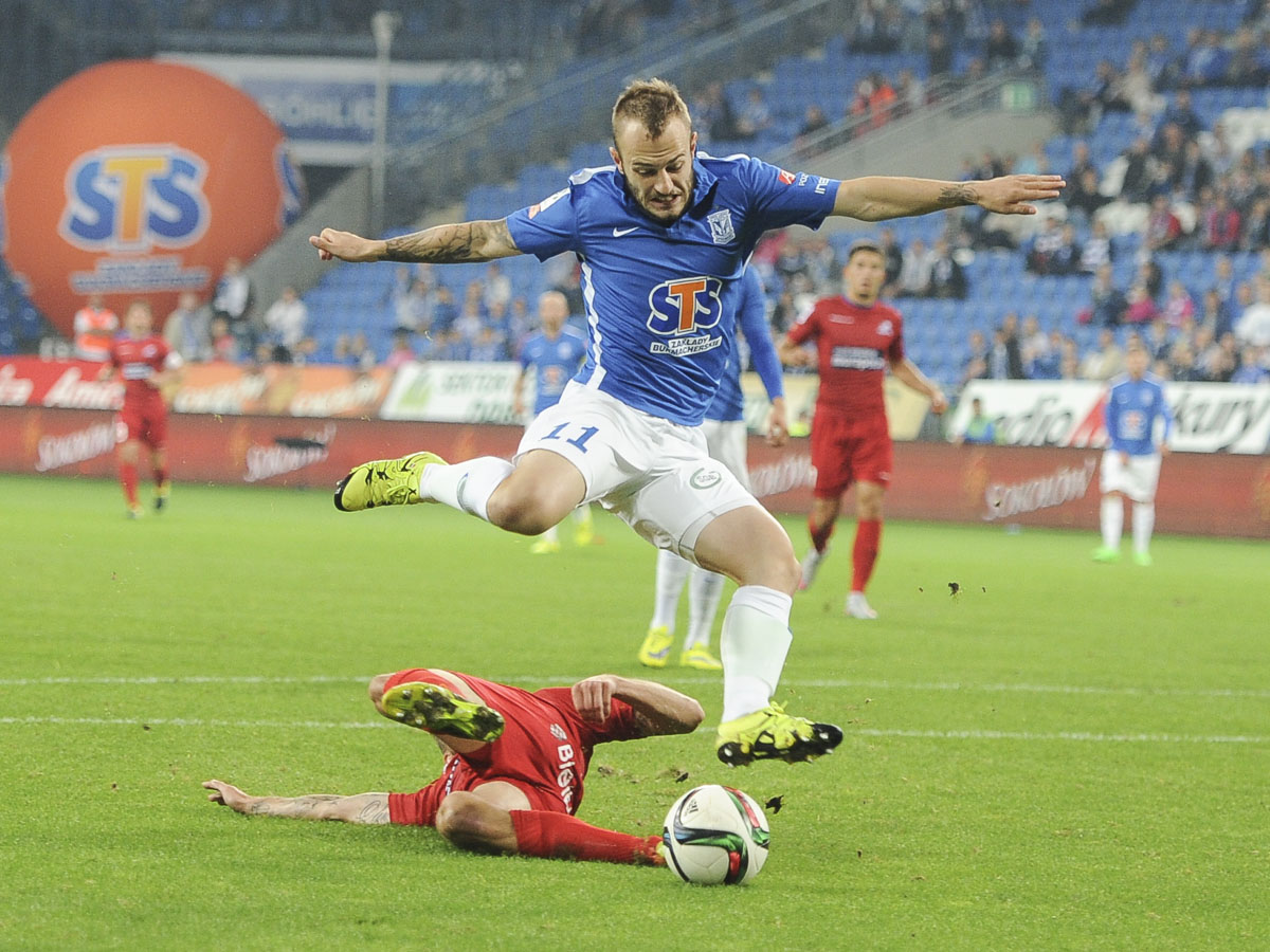 201509 - Poznań, Lech - Podbeskidzie Bielsko-Biała, 0-1 Gergo Lovrencis  - Przemek Modliński